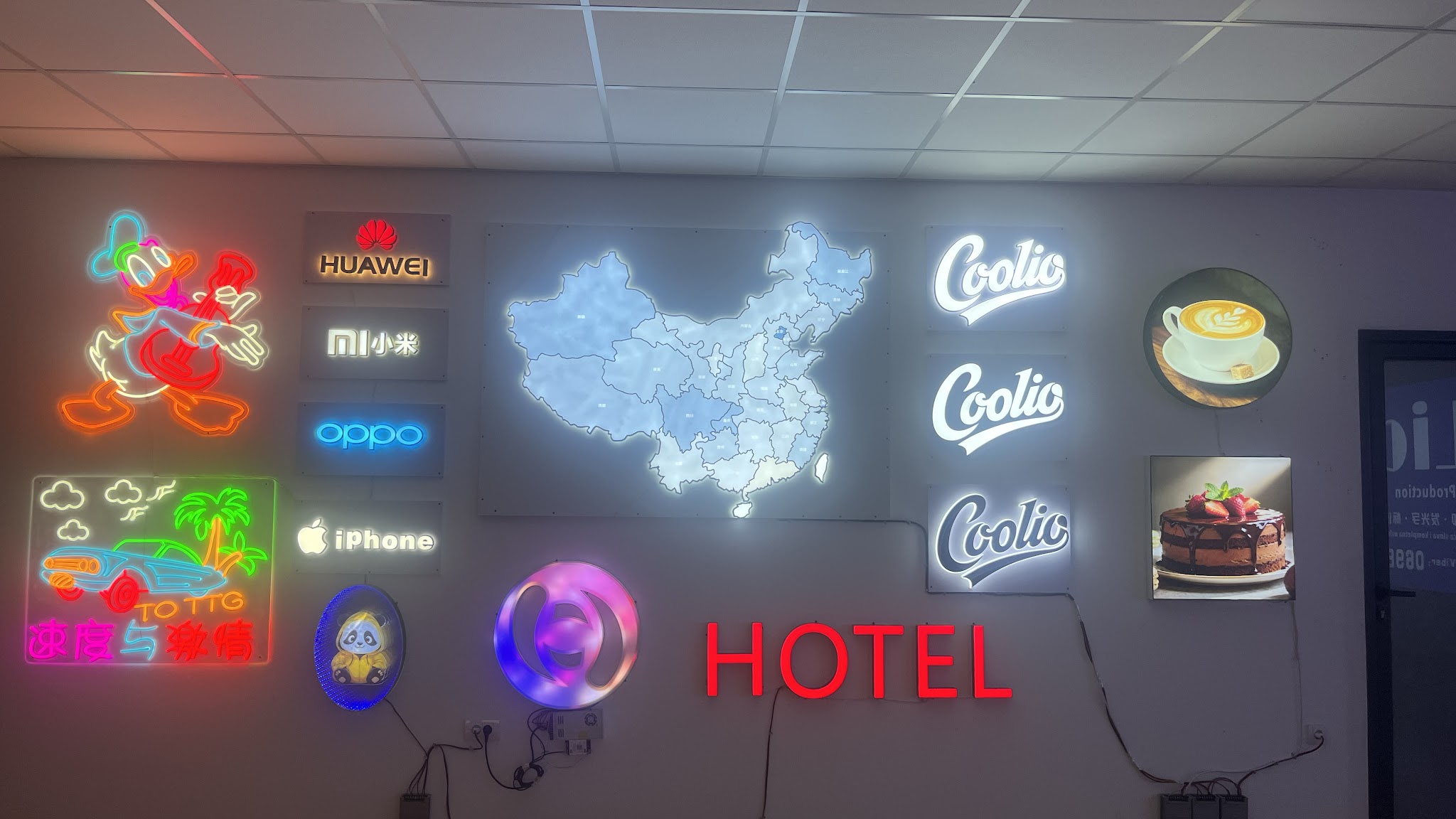 COOLIO Product Showroom — LED Neon & Lightbox Samples